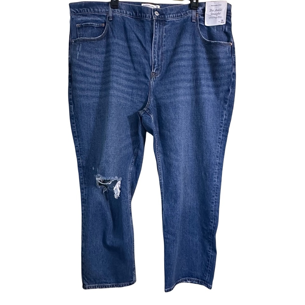 Abercrombie & Fitch NWT Ultra High Rise Ankle Straight Plus Jeans Size 22